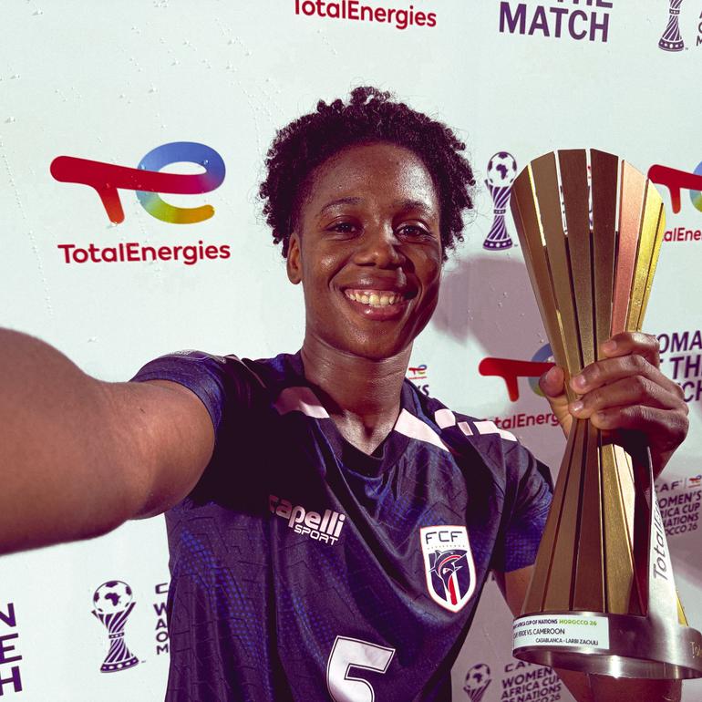 Eleia Vieira earned her Woman of the Match award vs Cameroon.