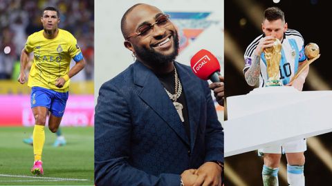 Angry sports fans blast Davido for picking Ronaldo over Messi in GOAT debate