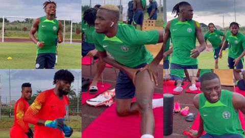 Super Eagles: Osimhen, and others take it easy in 1st training session for Sao Tome and Principe AFCON Q