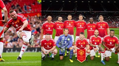 Wayne Rooney scores stunning free-kick as Celtic legends beat Manchester United Legends