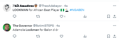 See what Nigerians are saying about Ademola Lookman and Ballon d'Or after his brace for the Super Eagles of Nigeria in a 3-0 win against Benin Republic