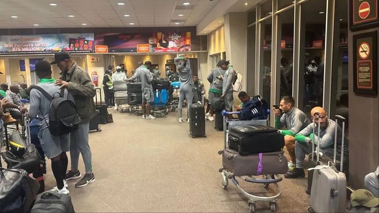 The Super Eagles of Nigeria touch down in Bloemfontein for a World Cup qualifier against South Africa.