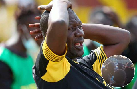 Robert Matano under siege after Tusker's loss to Shabana as agitated fans demand answers (VIDEO)