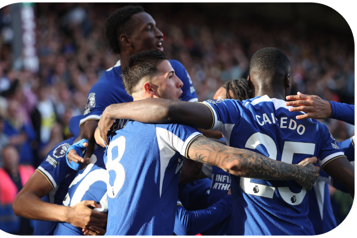 Chelsea celebrate their win against Burnley