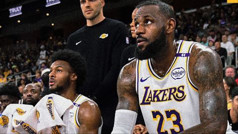 In an NBA pre-season game, LeBron James and his son Bronny made history as the Lakers lost to the Suns.