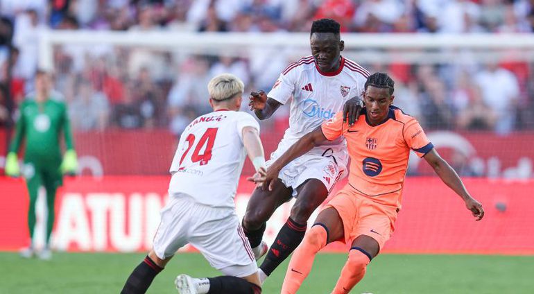 Akor Adams in action against Barcelona || Image credit: Imago