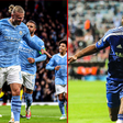 Erling Haaland reenacts Didier Drogba's legendary celebration || Image credit: BR Football/Football Tweet
