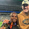 Hellen Obiri leaves NFL star Aaron Rodgers dumbfounded after marathon exploits [VIDEO]