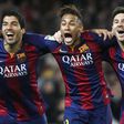 Barcelona legends Lionel Messi, Luis Suarez and Neymar