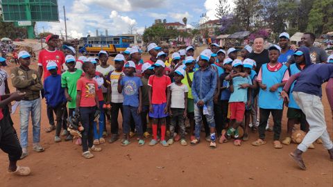 Harambee Stars coach Engin Firat inspires future talents in Kibera