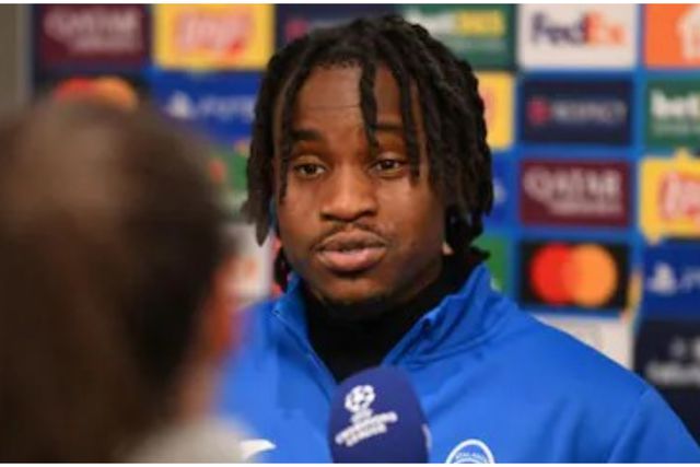 Ademola Lookman after the game against Stuttgart. (Photo Credit: UEFA)