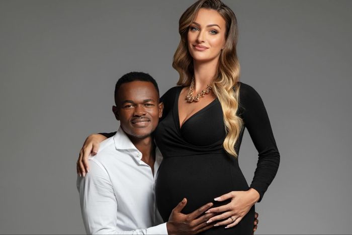 Super Eagles of Nigeria legend Obinna Nsofor shows off new photos with Anastasija Radi ahead of the baby's arrival.
