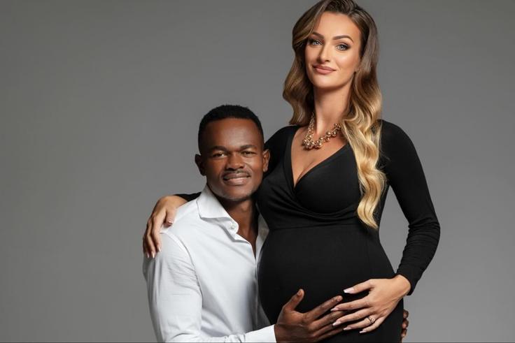 Super Eagles of Nigeria legend Obinna Nsofor shows off new photos with Anastasija Radi ahead of the baby's arrival.