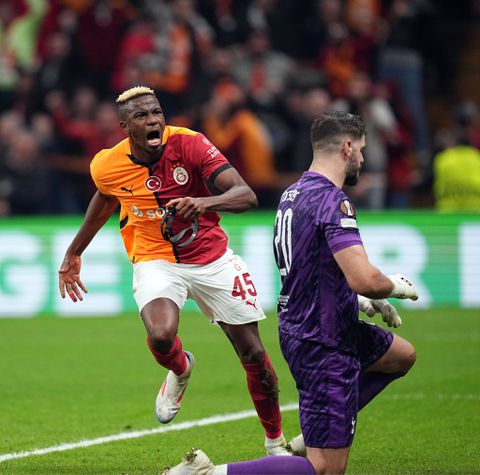Victor Osimhen netted his first goals this season in the UEL in eight minutes. (Photo Credit: Galatasaray/X)
