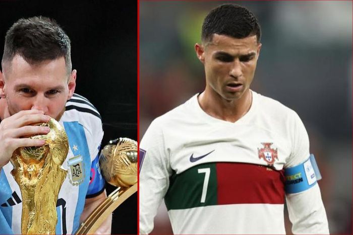 Argentine world cup winner Lionel Messi / Cristiano Ronaldo || Getty Images/Pulse Sports collage