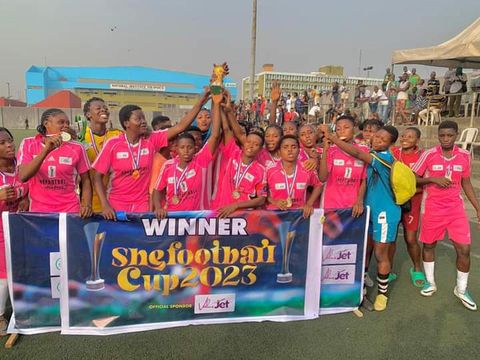 Former Super Falcons star promotes girls' football as Lakeside Queens wins maiden edition
