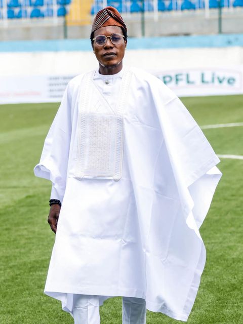 Remo Stars left-back Seun Ogunribide looking immaculate in his all-white.