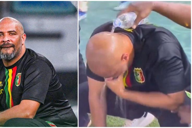 Eric Chelle during his now viral moment at AFCON 2023.