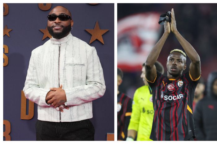 Davido calls Super Eagles star Osimhen GOAT