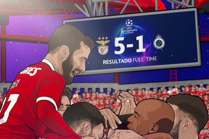 Benfica set some impressive records in the UCL win over Club Brugge.