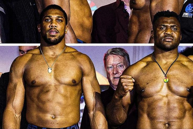 Francis Ngannou will weigh 20 pounds more than Anthony Joshua when they fight in Saudi Arabia.