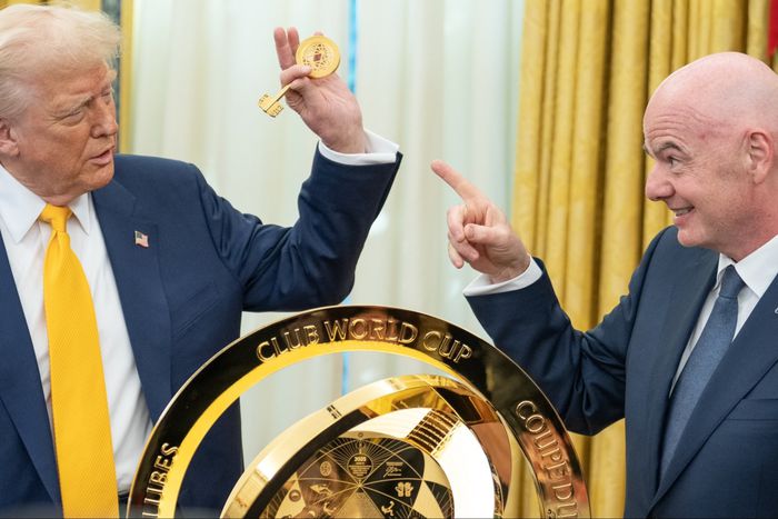 At the Oval Office, President Donald Trump met with Gianni Infantino to discuss a task force for the 2026 FIFA World Cup.