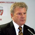 Paul Put speaks at a news conference duirng his official presentation as new coach of Belgian first league soccer team Excelsior Mouscron,