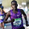 Cybrian Kotut running at a past marathon.