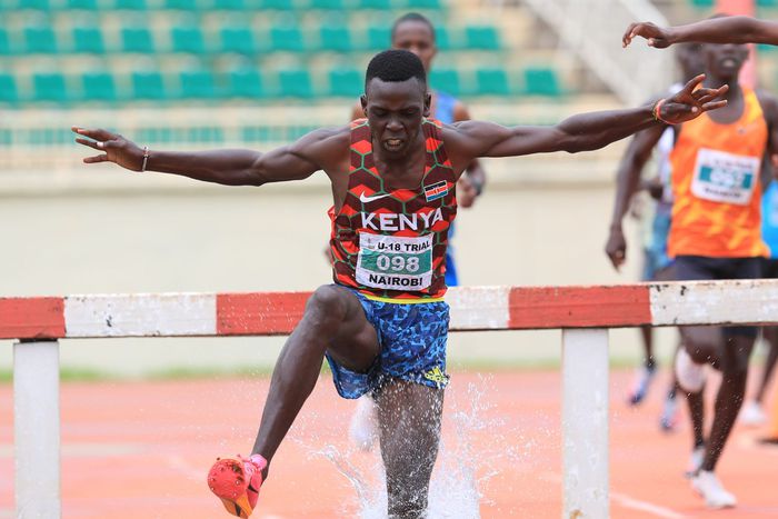 Edmond Serem in action during the AK trials for the Africa Junior championships