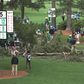Trees knocked down during the day 2 of the 2023 Masters golf tournament at the Augusta.