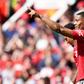 Manchester United's Marcus Rashford and Anthony Martial celebrate goal vs Everton.