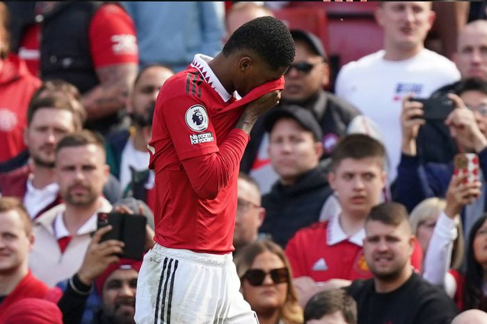 Marcus Rashford of Manchester United vs Everton at Old Trafford.