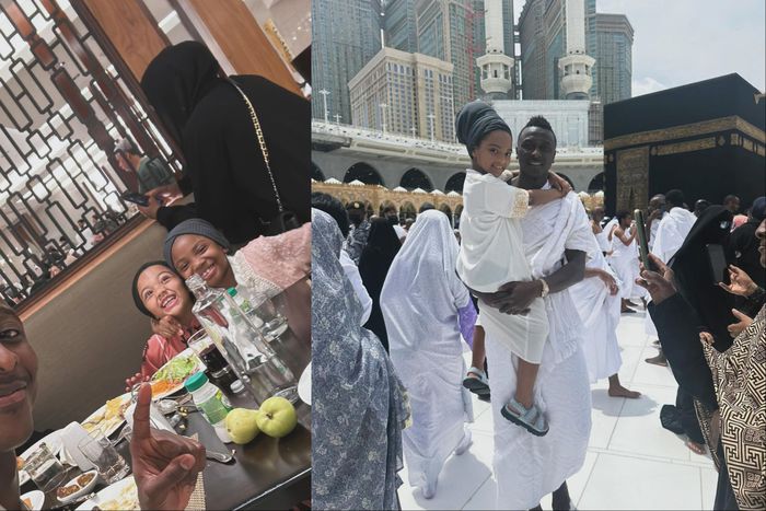 Super Eagles star Sadiq Umar shows off his visit to Mecca with his daughter.
