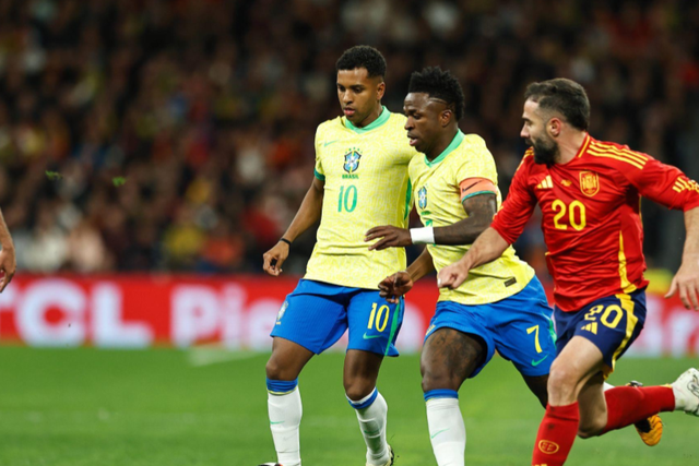 Rodrygo Goes, Vinicius Junior (BRA), Dani Carvajal (ESP), MARCH 26, 2024 - Football  || Image credit: iMAGO