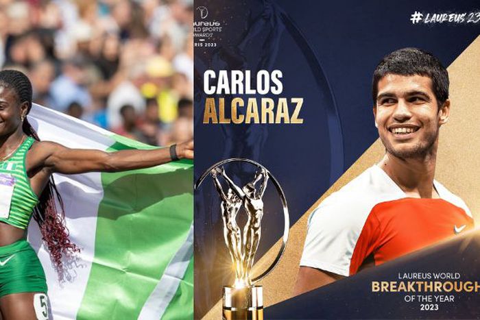 Tobi Amusan loses to Carlos Alcaraz at Laureus Sports Award