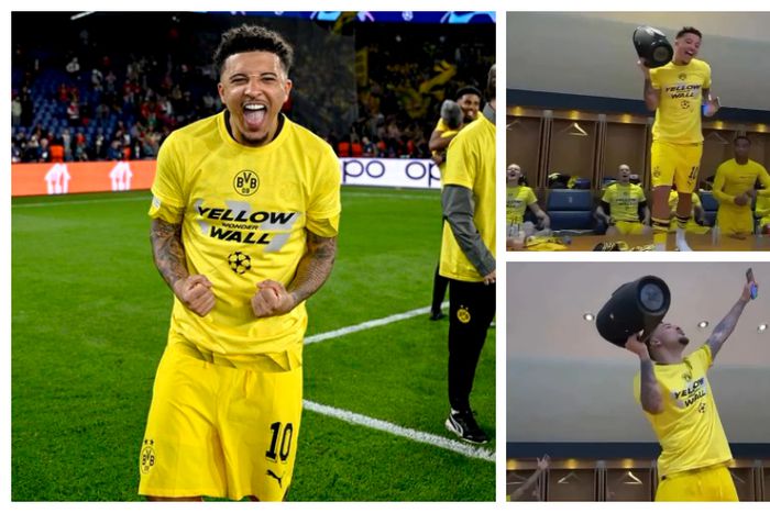 Sancho lead dressing room celebration