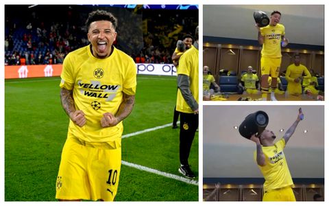 Watch Man United outcast Sancho lead dressing room celebration after sealing UCL final