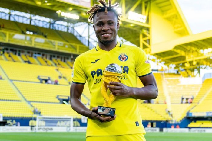2023 African MVP winner, Samuel Chukwueze with the LaLiga award.