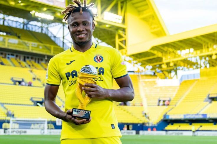 2023 African MVP winner, Samuel Chukwueze with the LaLiga award.