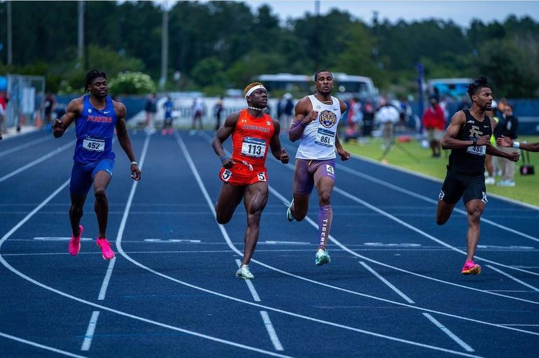 Favour Ashe blazes to sub-10s to qualify for 100m final at NCAA Championships