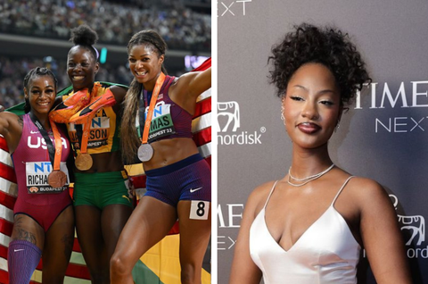 US track star and Olympic champion openly reveals Tems as the musician she's 'gatekeeping'