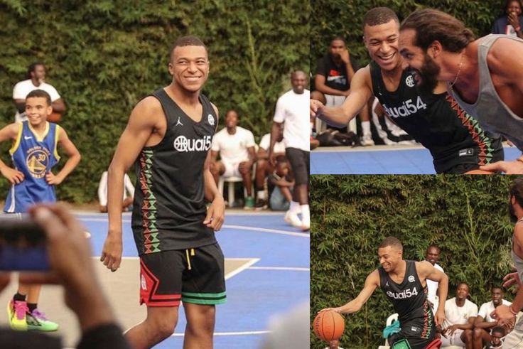 The retired NBA player Joakim Noah is the son of Yannick Noah and took part in a basketball game with Mbappe.