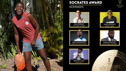 Asisat Oshoala: Super Falcons star to battle Rashford, Vinicius for Socrates award at Ballon d'Or ceremony