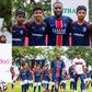 Super Eagles of Nigeria legend Jay-Jay Okocha celebrates PSG in the Maldives.