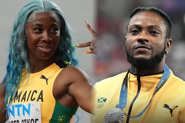 Shelly-Ann Fraser-Pryce and Kishane Thompson