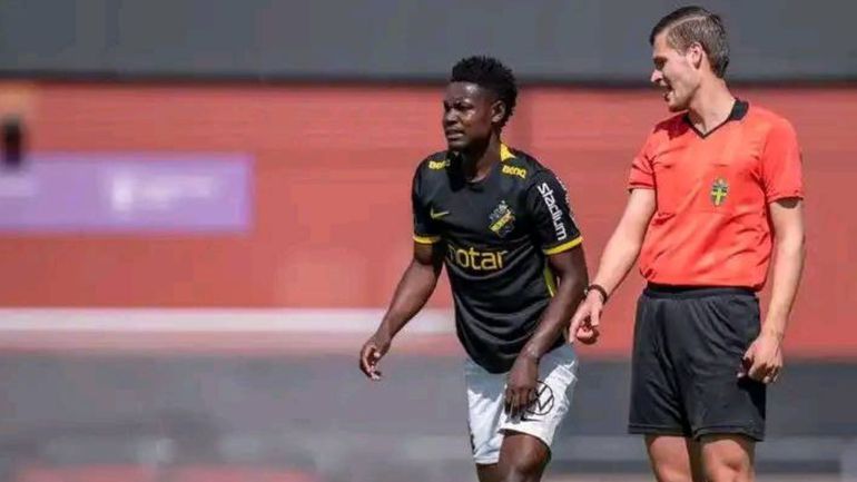 Henry Atola Meja in action for his Swedish club AIK.