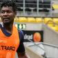 Henry Atola Meja during training at Norrby of Sweden.