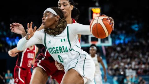 D'Tigress superstar Ezinne Kalu targets Los Angeles 2028 Olympics after Nigeria's loss to USA at Paris 2024.