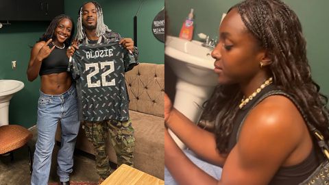 Michelle Alozie and Young Jonn: Houston Dash defender gifts Afrobeats star Super Falcons jersey