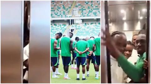 VIDEO: Scare in Nigeria's camp as Super Eagles players are trapped in an elevator